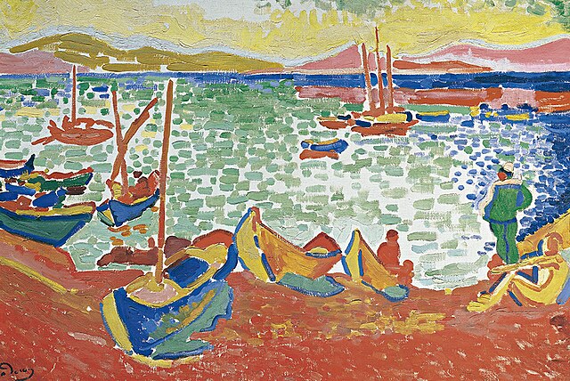 Boats_in_the_Harbor_of_Collioure_(Bateaux_dans_le_port_de_Collioure)_by_André_Derain
