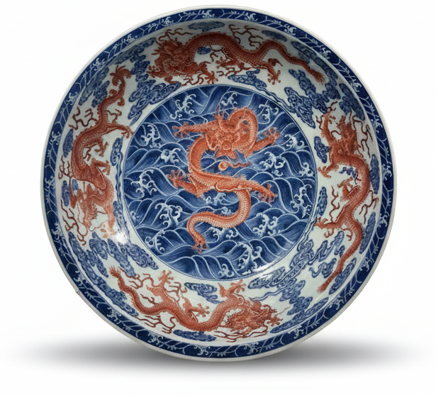 Plat en porcelaine d'époque Qianlong