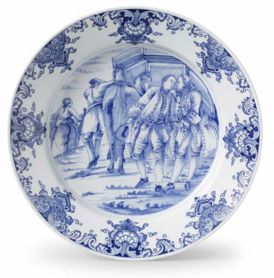 Assiette en faïence de Delft vers 1740