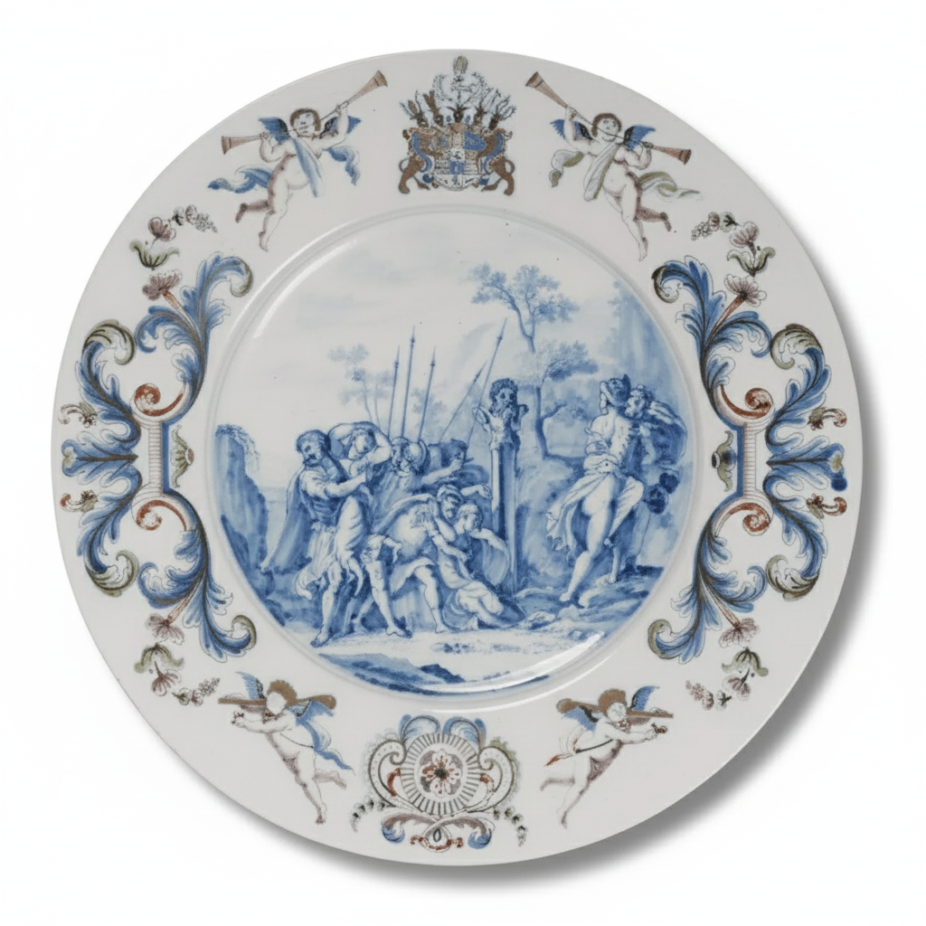 Faïence Delft - Plat décor enlèvement Sabines