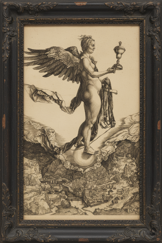 Albrecht Dürer, Némésis, dite aussi La Grande Fortune, vers 1501-1502 i
