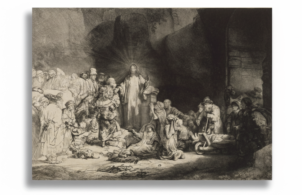 Rembrandt - Jésus-Christ guérissant les malades, dite La Pièce aux cent florins