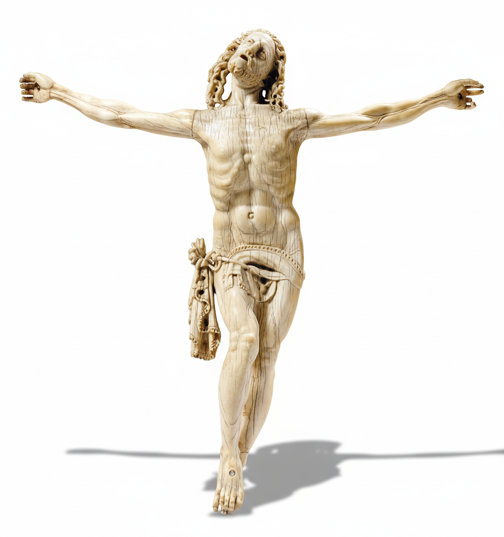 Christ Baroque en ivoire sculpté