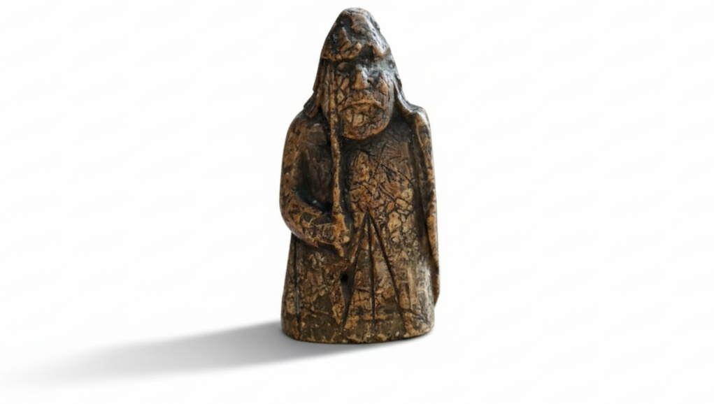 Figure gardien viking en ivoire de morse - Jeu de Lewis