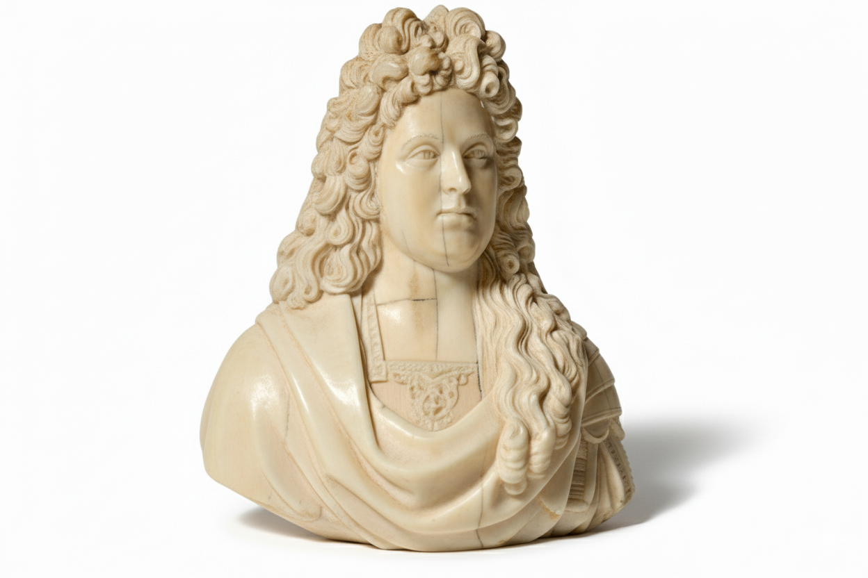 Portrait en ivoire sculpté, David Le Marchand