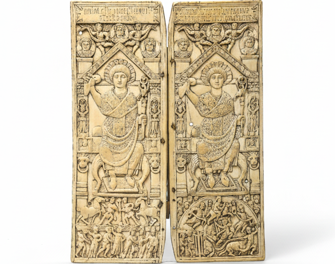 Rome, Bas Empire Ivoire Diptyque consulaire de Flavius Anastasius Probus, Paris, BNF