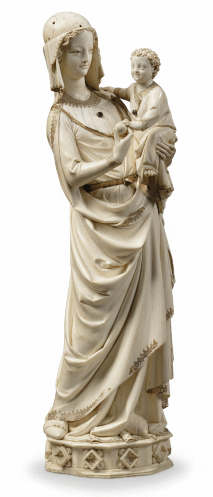 Statue en ivoire, La Vierge à l'enfant