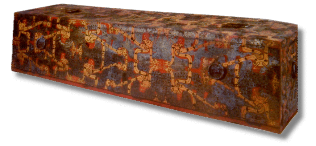 Laque chinoise - Cercueil laqué, tombe de Baoshan, Hubei, 4e siècle av J.-C