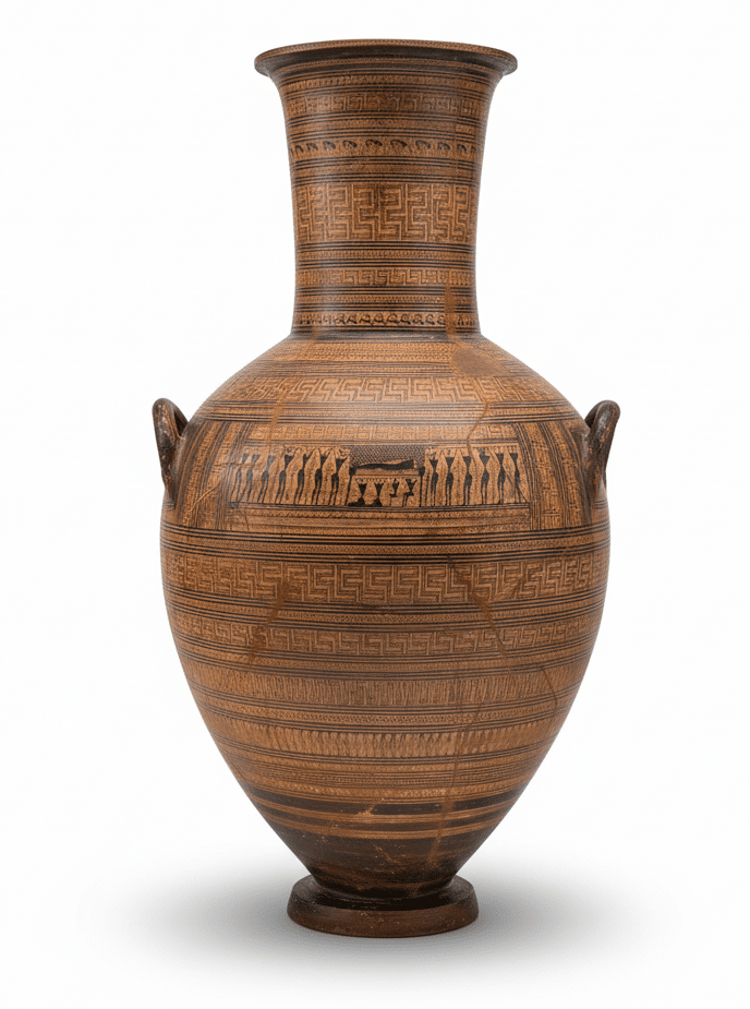 Pithos, Amphore attique - Scène de prothesis. Atelier maître Dipylon