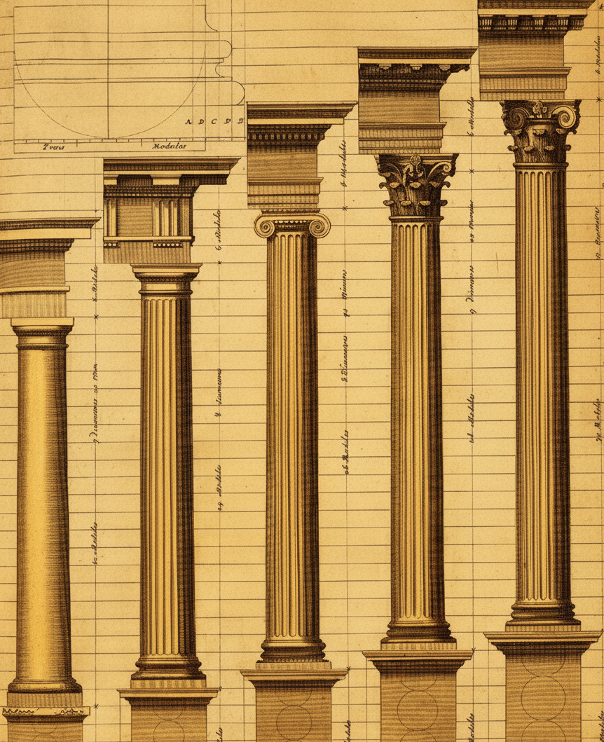 Ordonnancement des Cinq Types de Colonnes