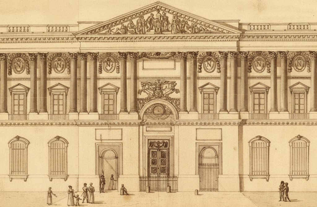 Palais du Louvre, façade Est, Plan