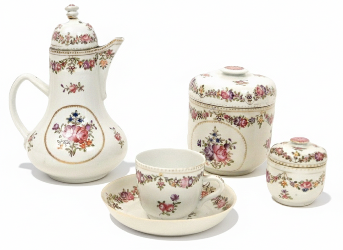 Service à thé de la Compagnie des Indes, famille rose