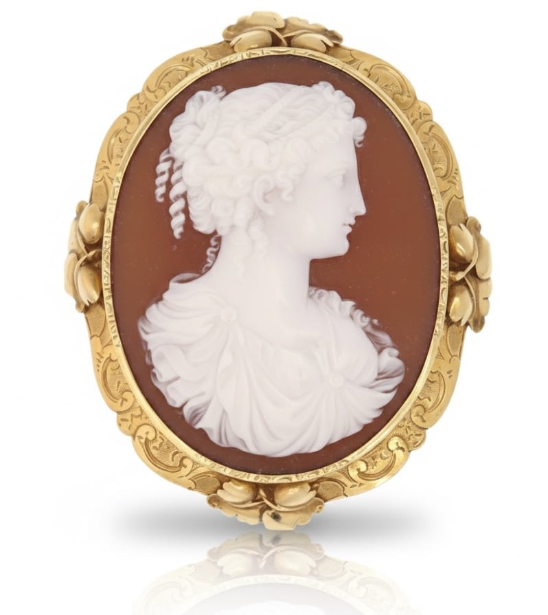 Camée XIX° siècle, sur monture en Or